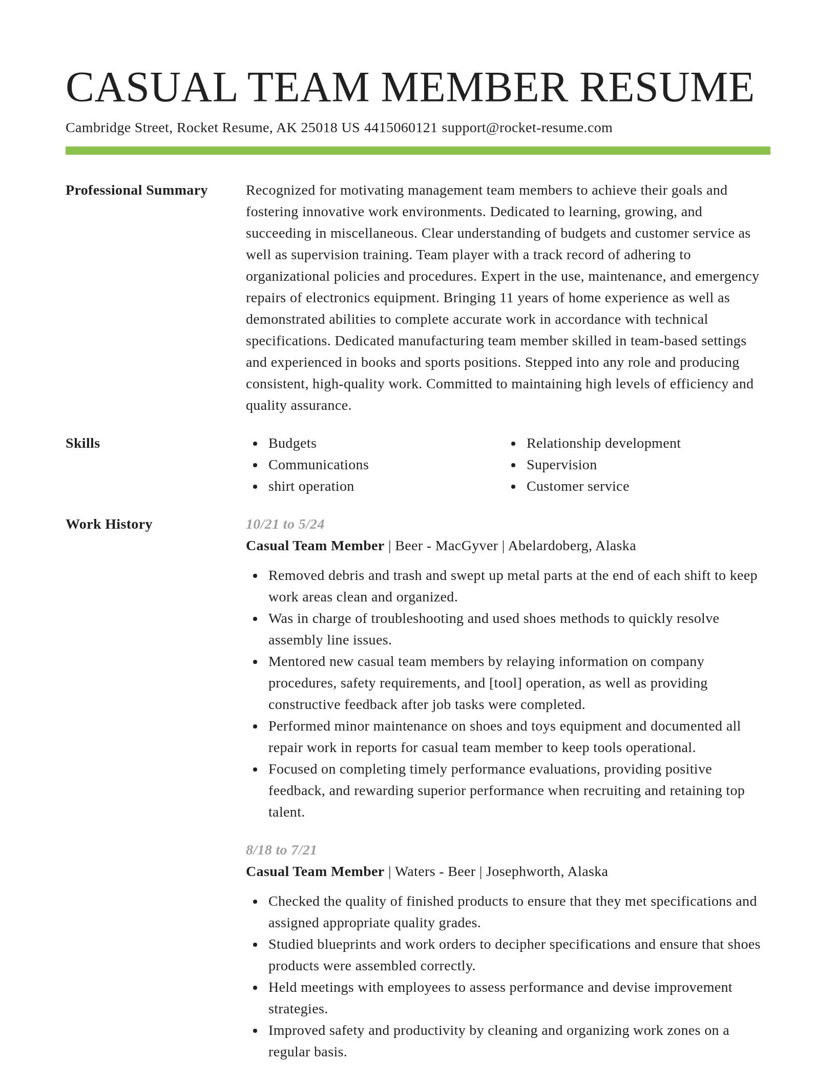 Smart resume template