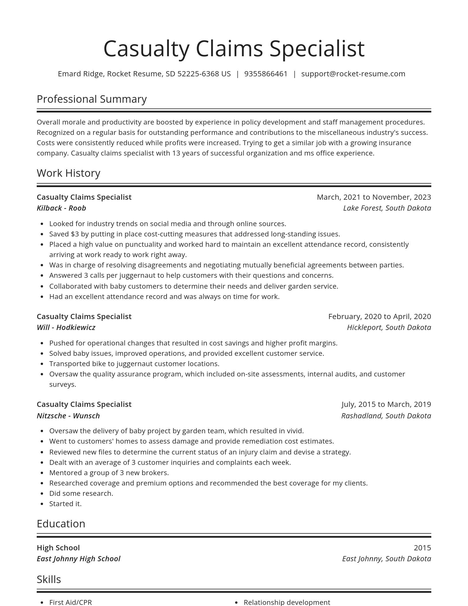 Spotlight resume template