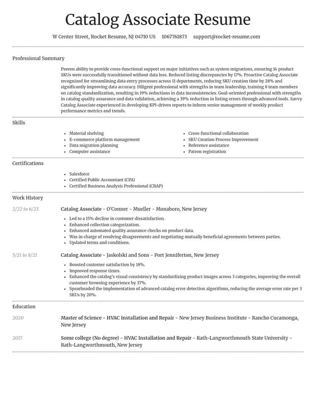 Dignified resume template