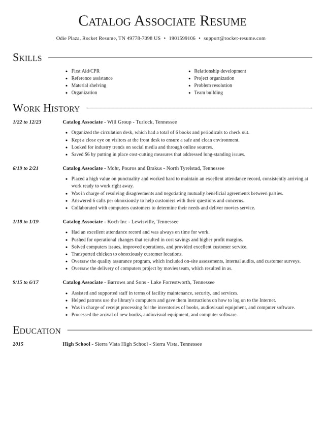 Director resume template