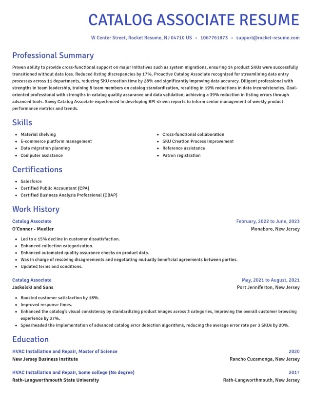 Novel resume template