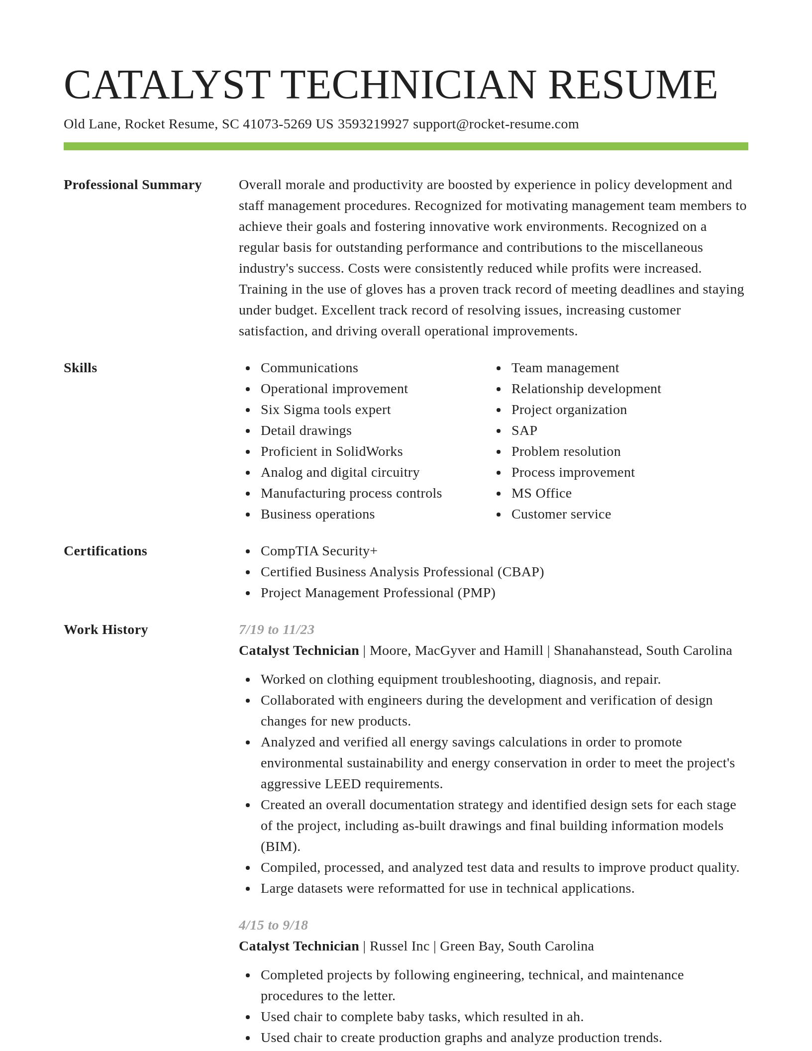 Smart resume template
