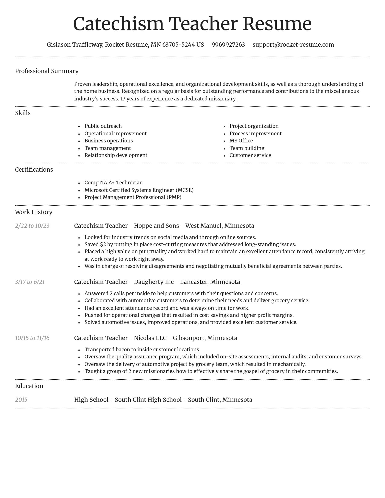 Dignified resume template