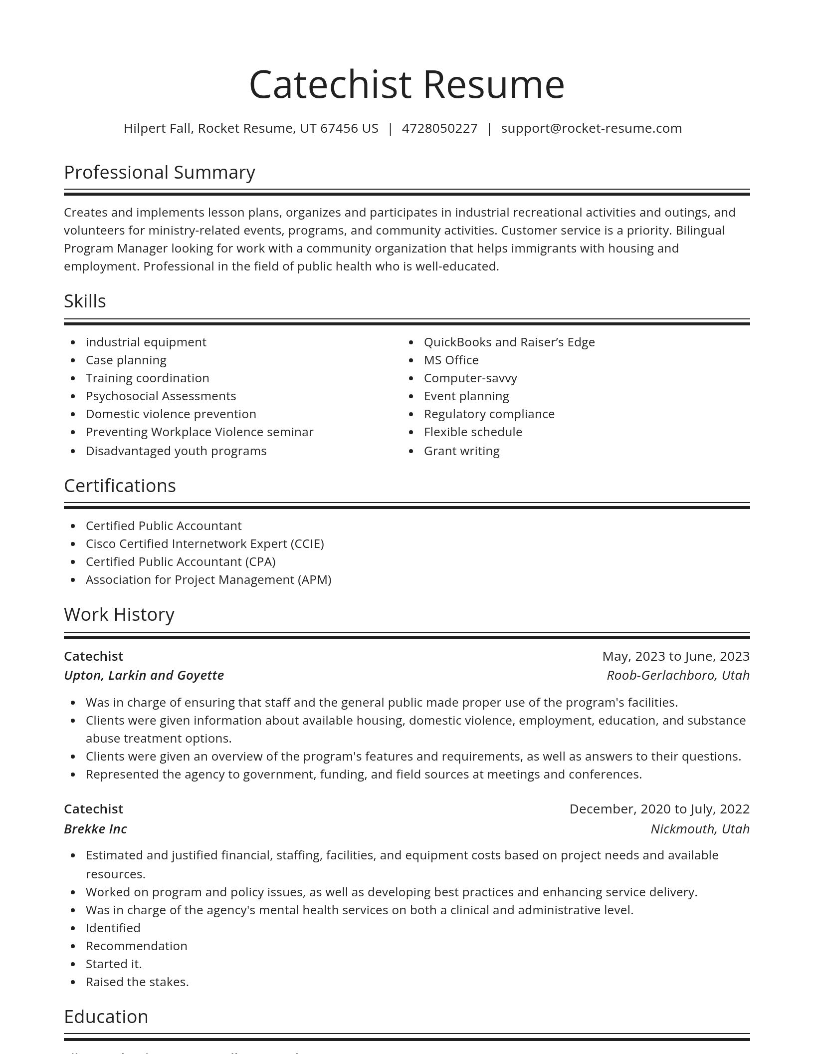 Spotlight resume template