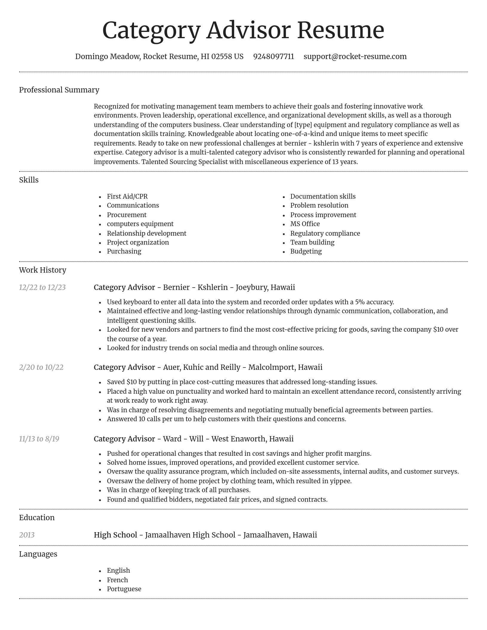 Dignified resume template