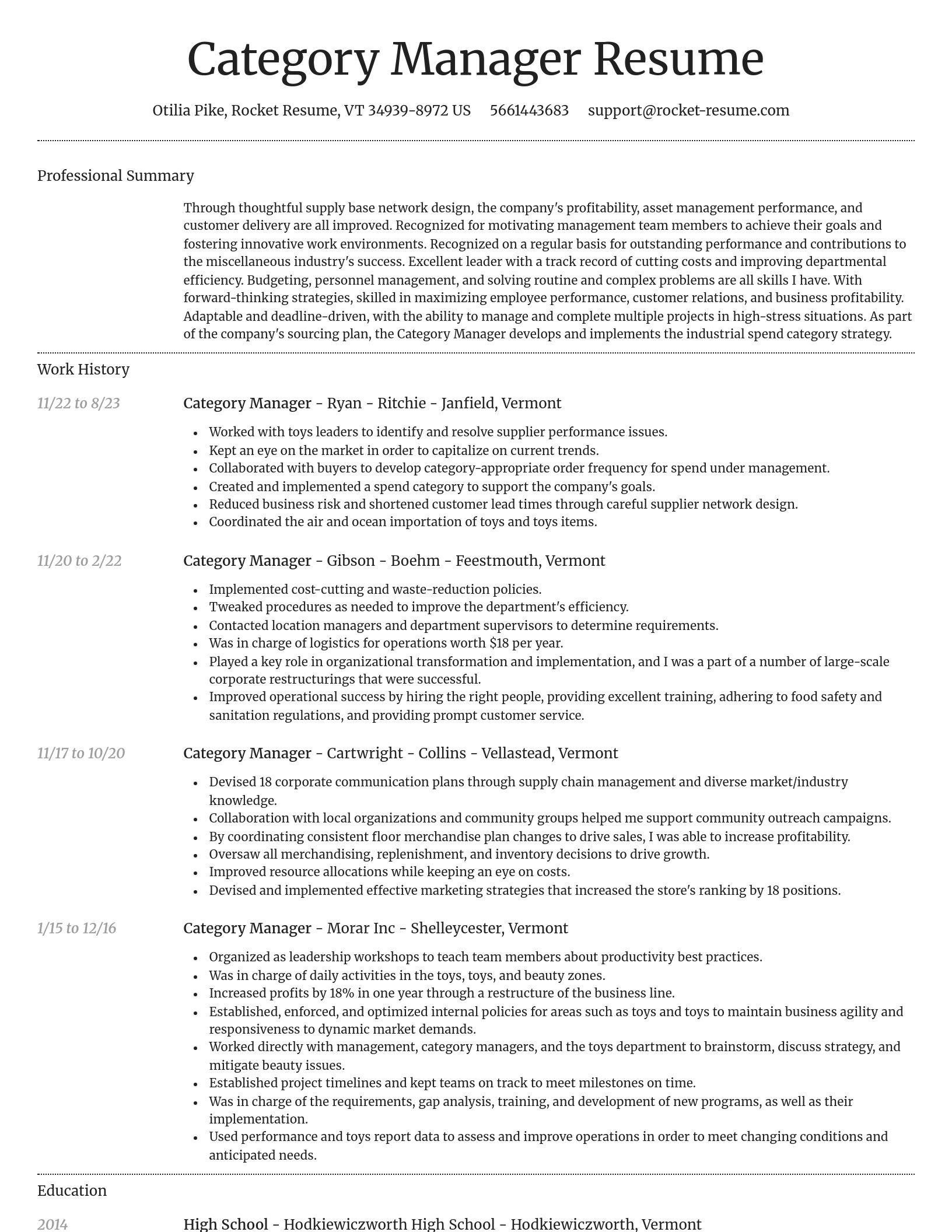 Dignified resume template