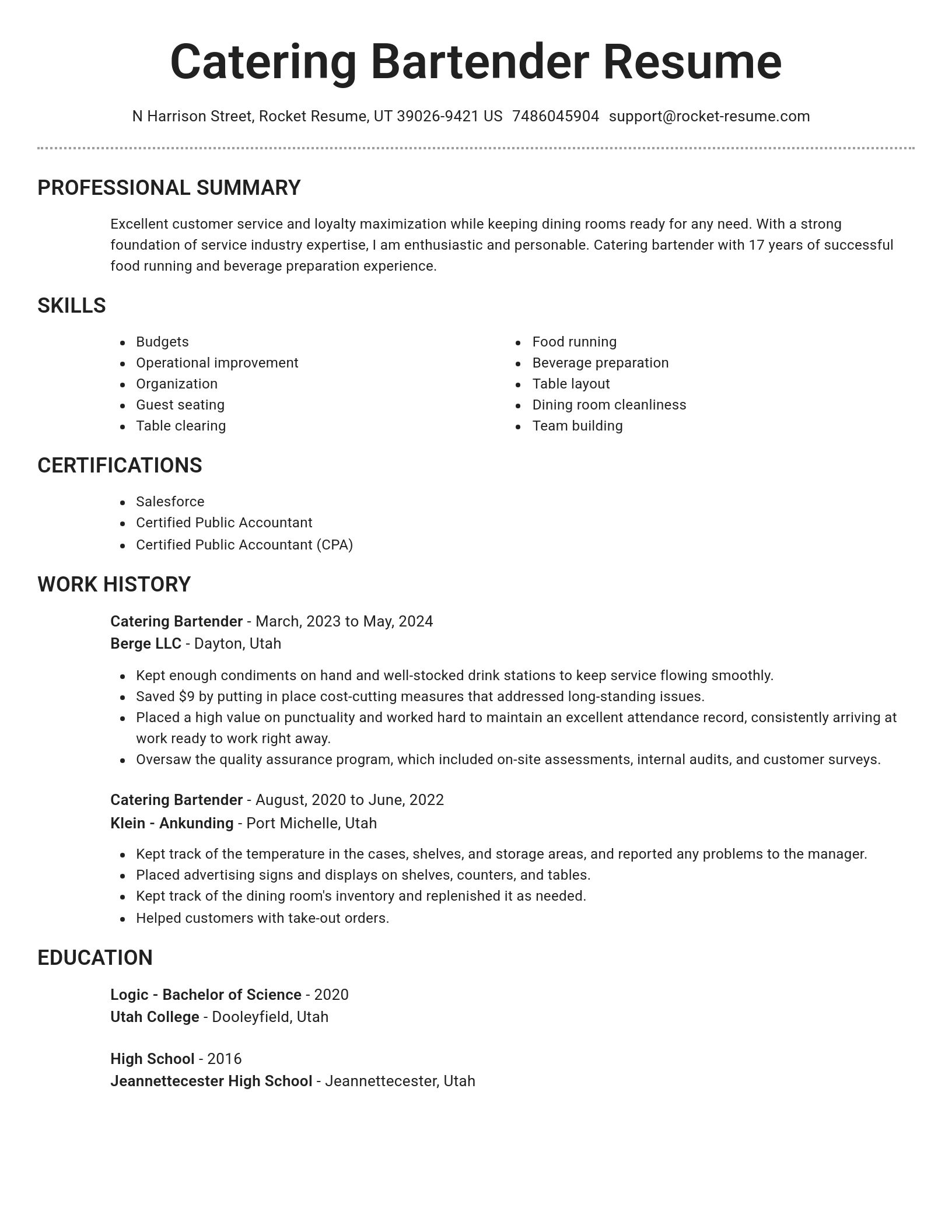 Brilliant resume template