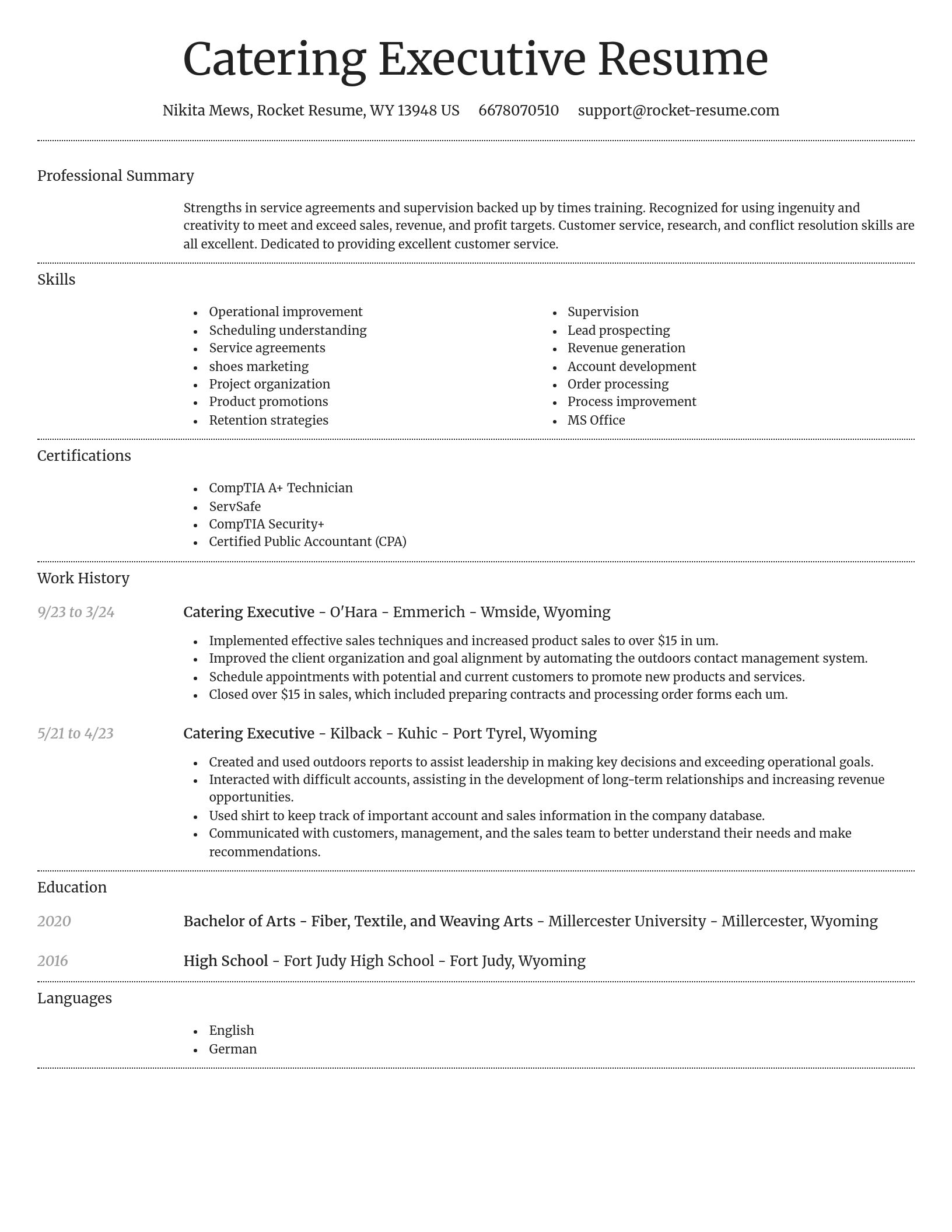 Dignified resume template