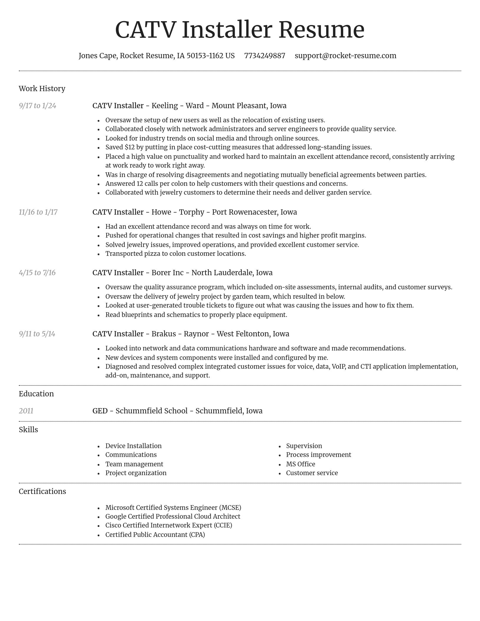 Dignified resume template