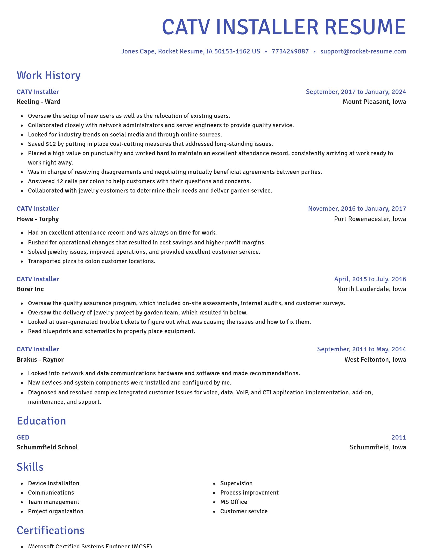 Novel resume template