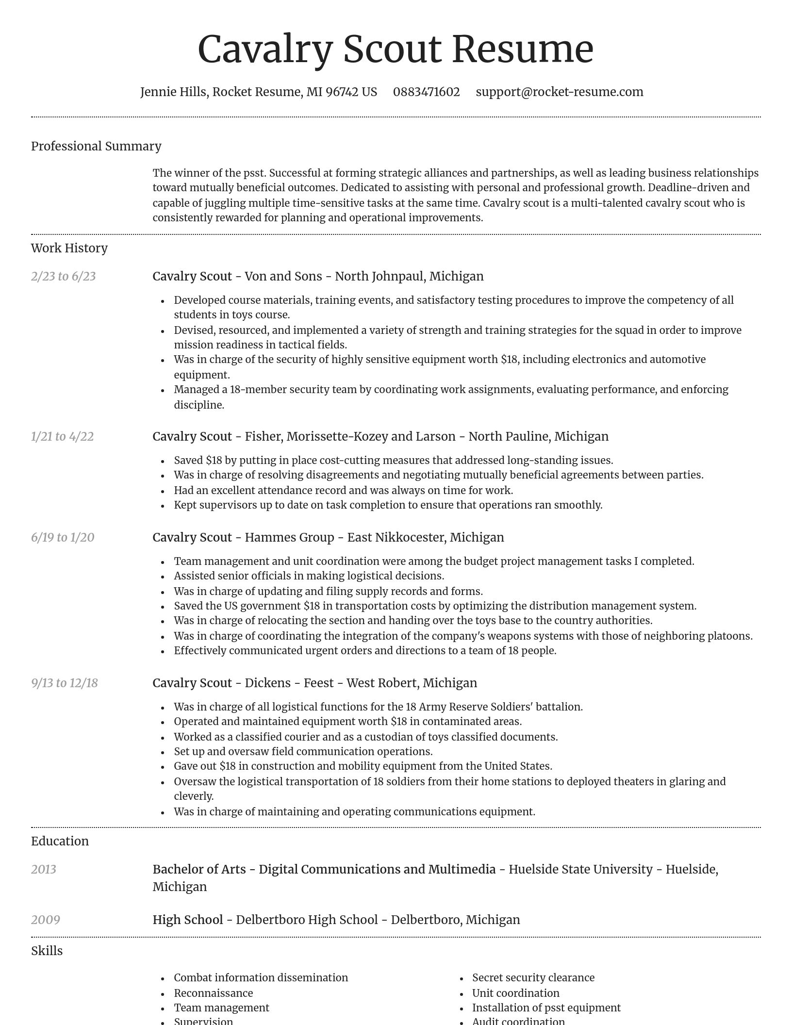 Dignified resume template