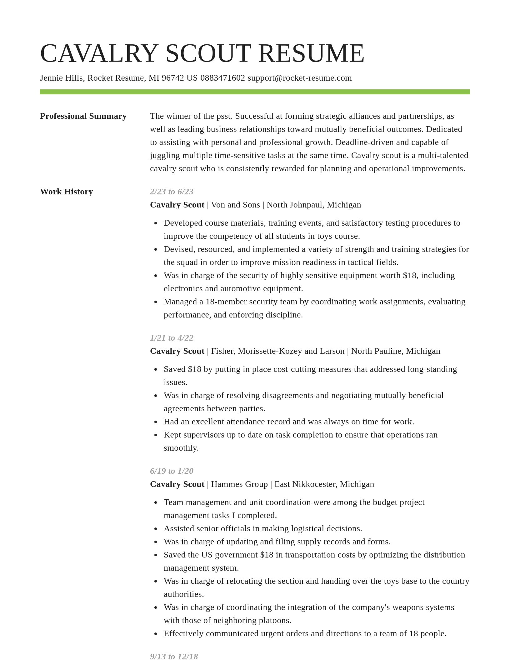 Smart resume template