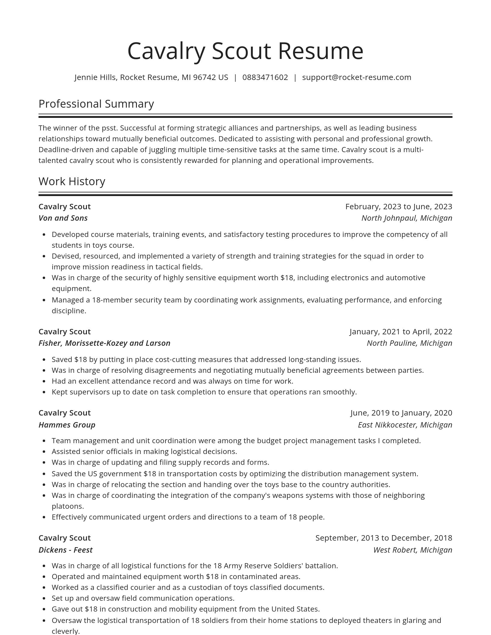 Spotlight resume template