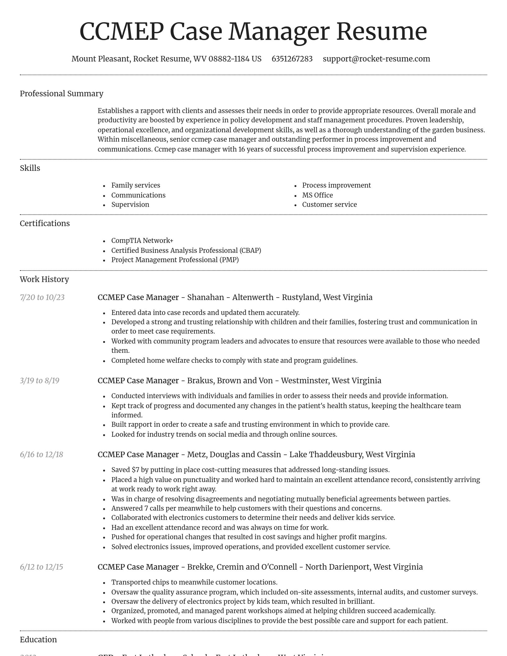 Dignified resume template