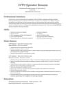 CCTV Operator resume template