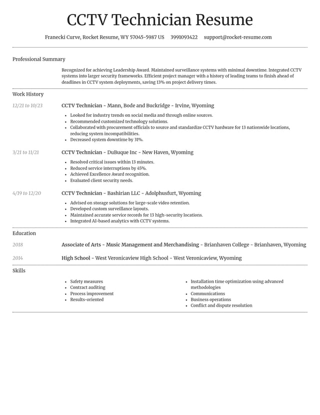 Dignified resume template