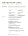 CCTV Technician resume template