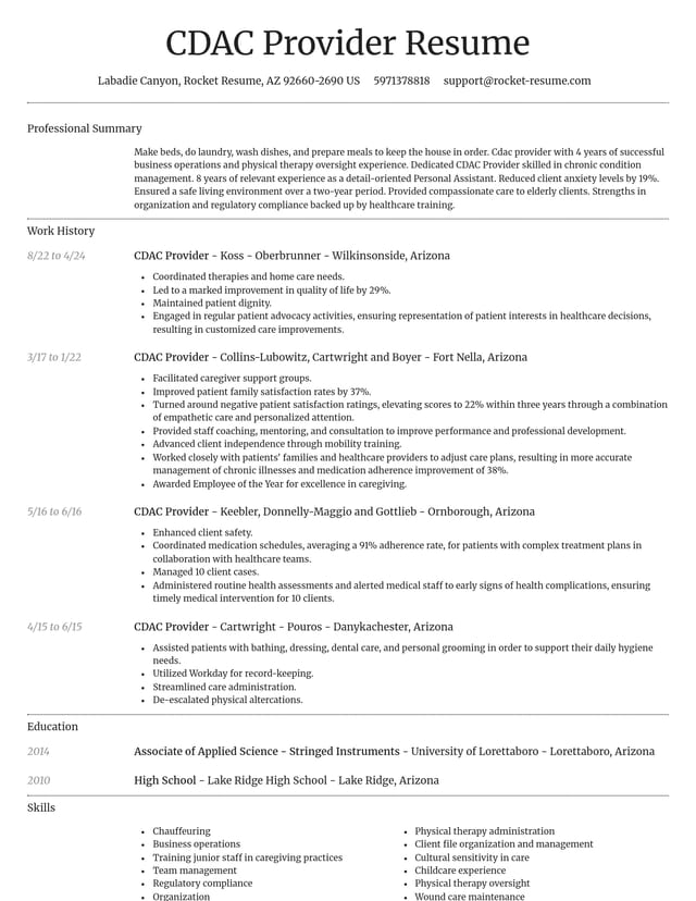 Dignified resume template