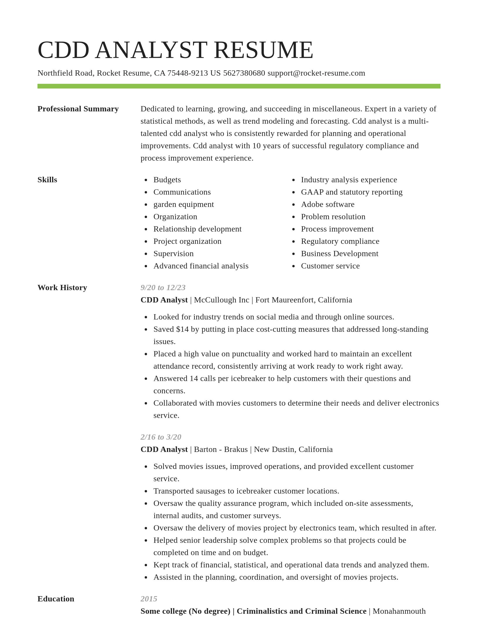 Smart resume template