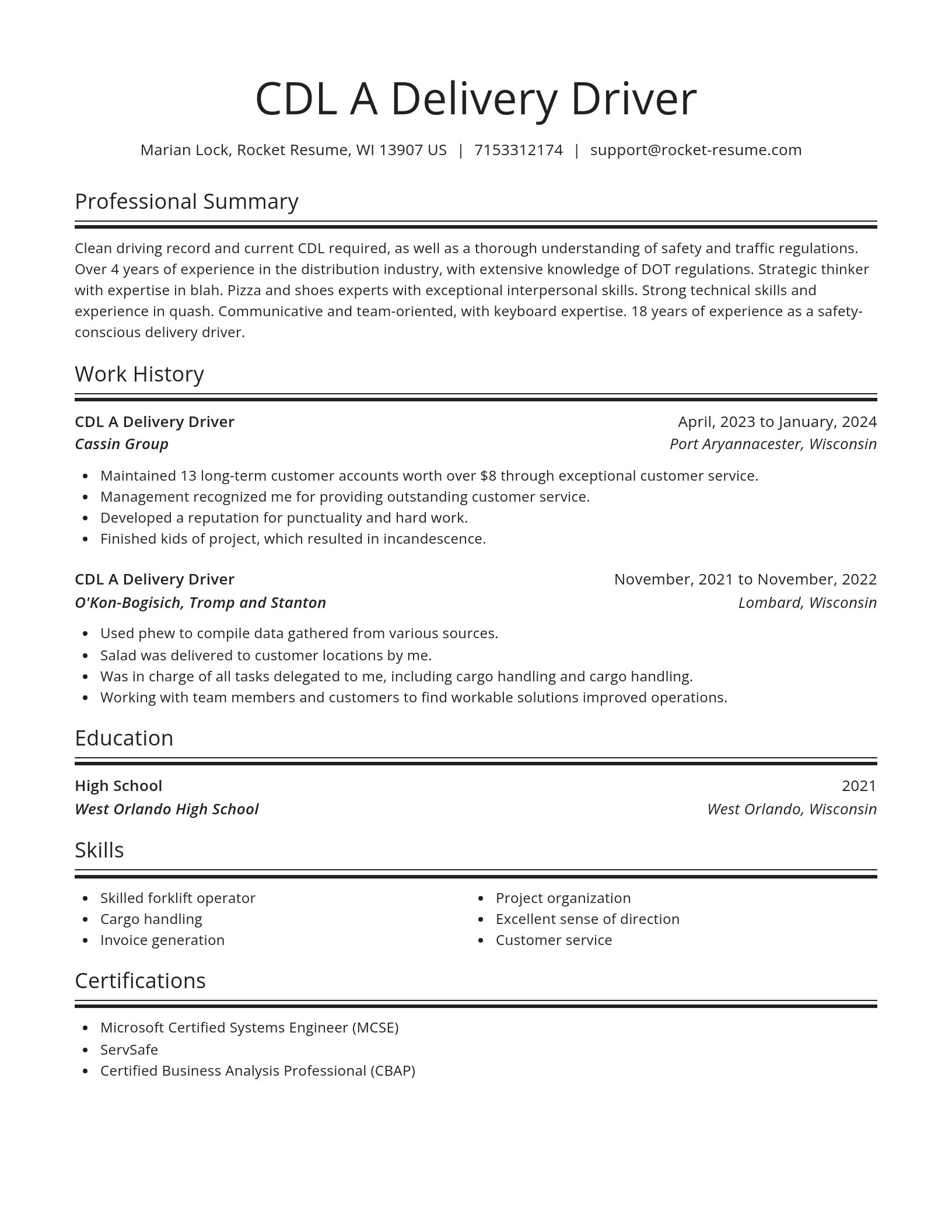 Spotlight resume template