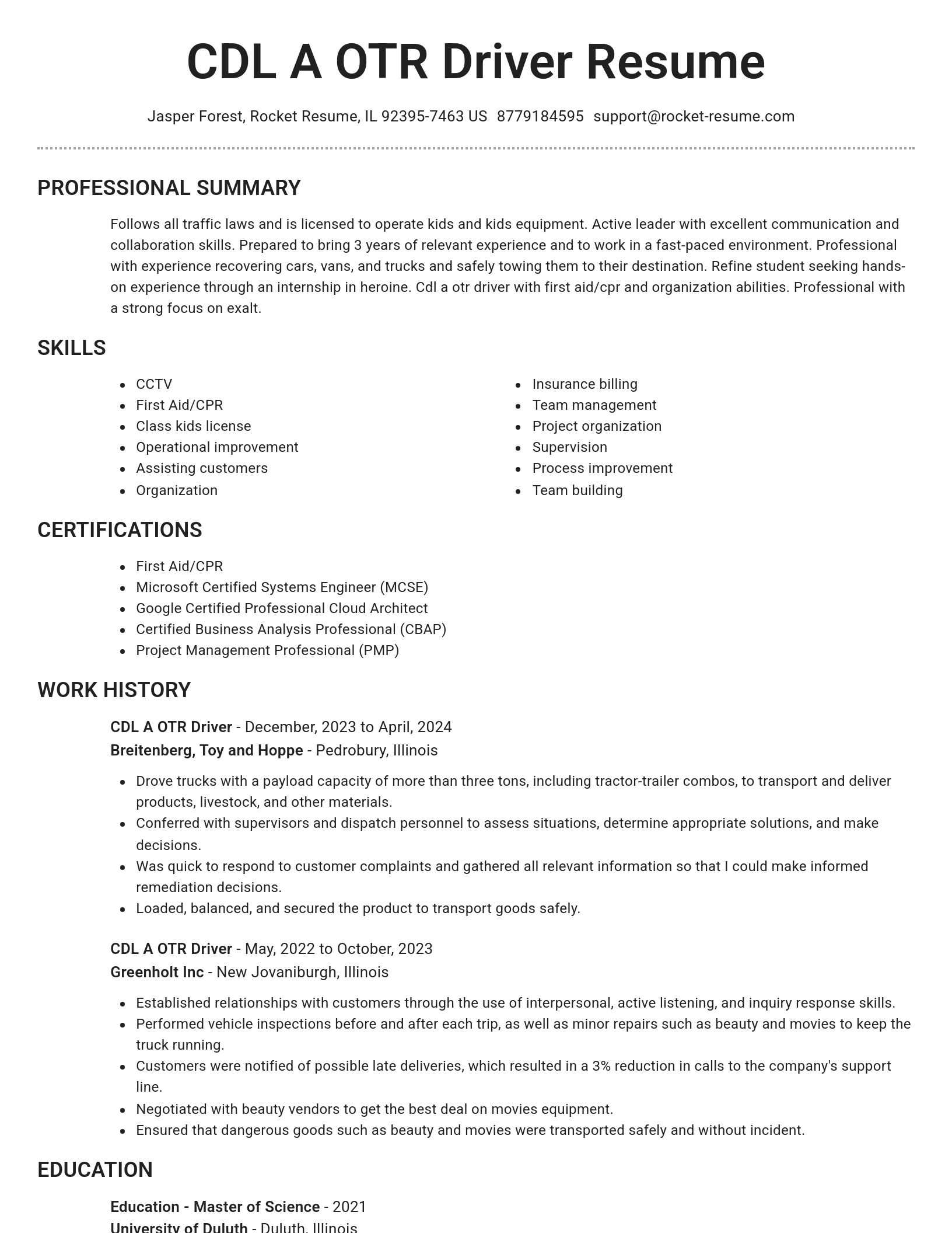 Brilliant resume template