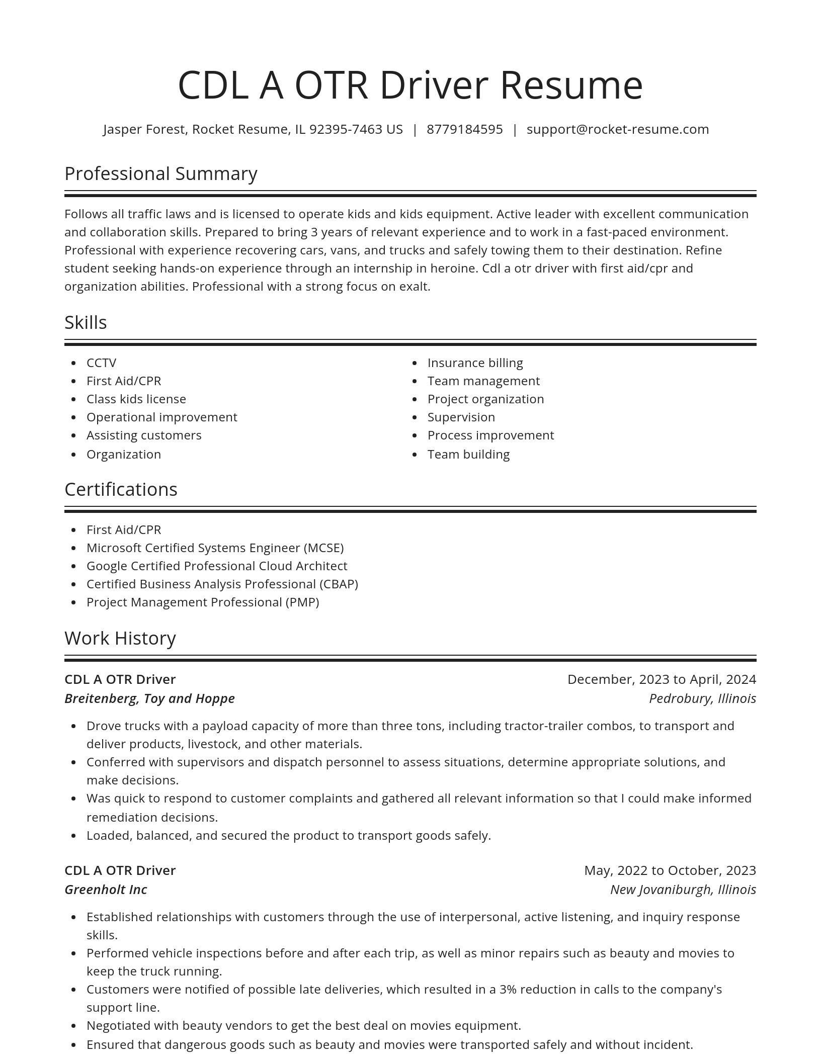 Spotlight resume template