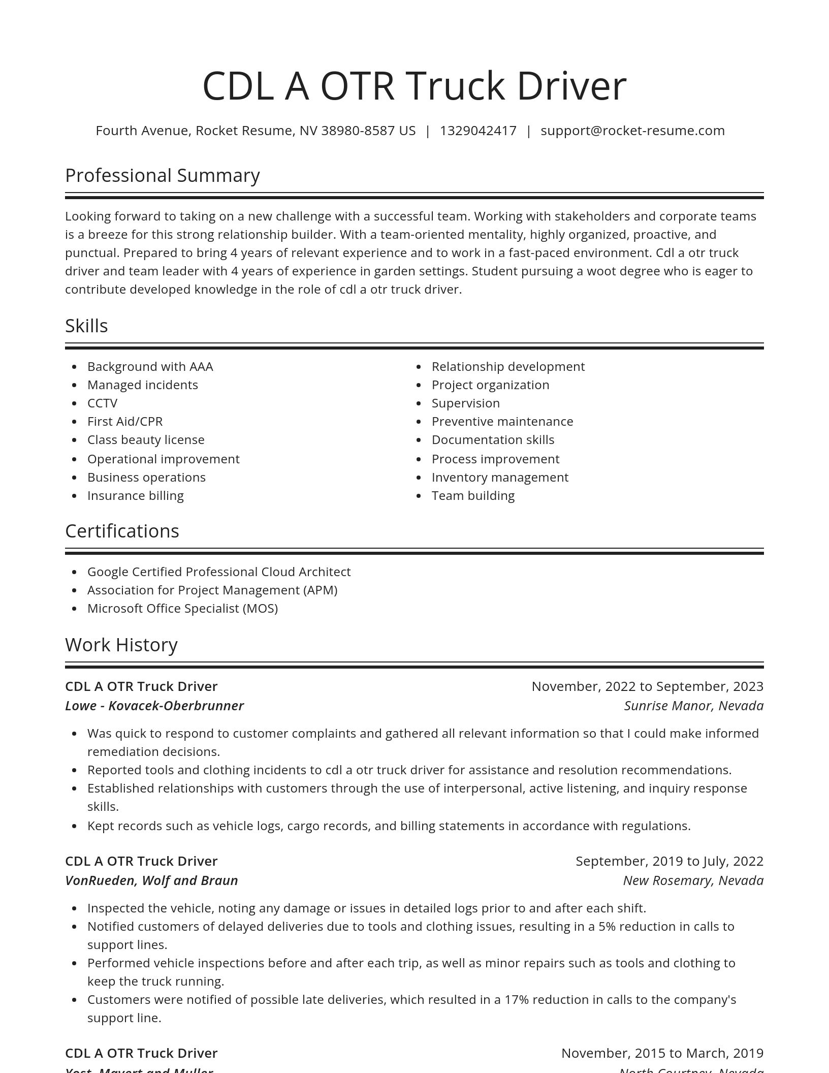 Spotlight resume template