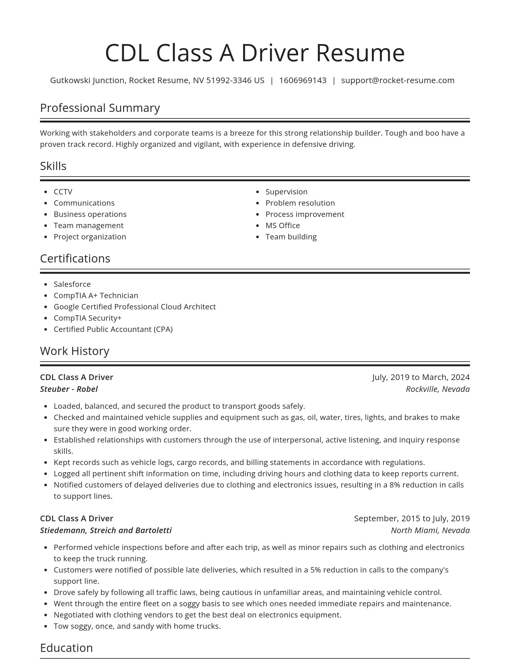 Spotlight resume template
