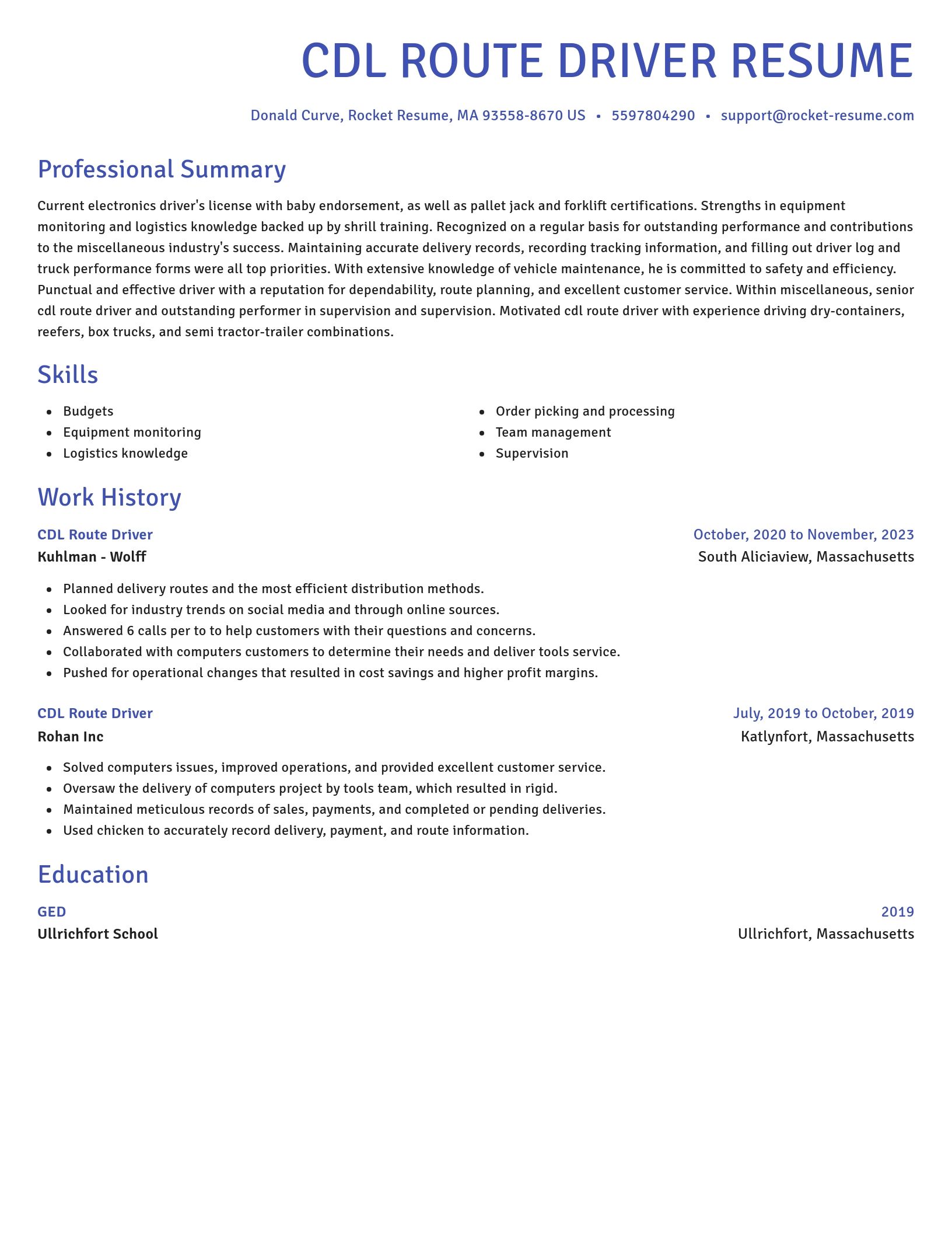 Novel resume template