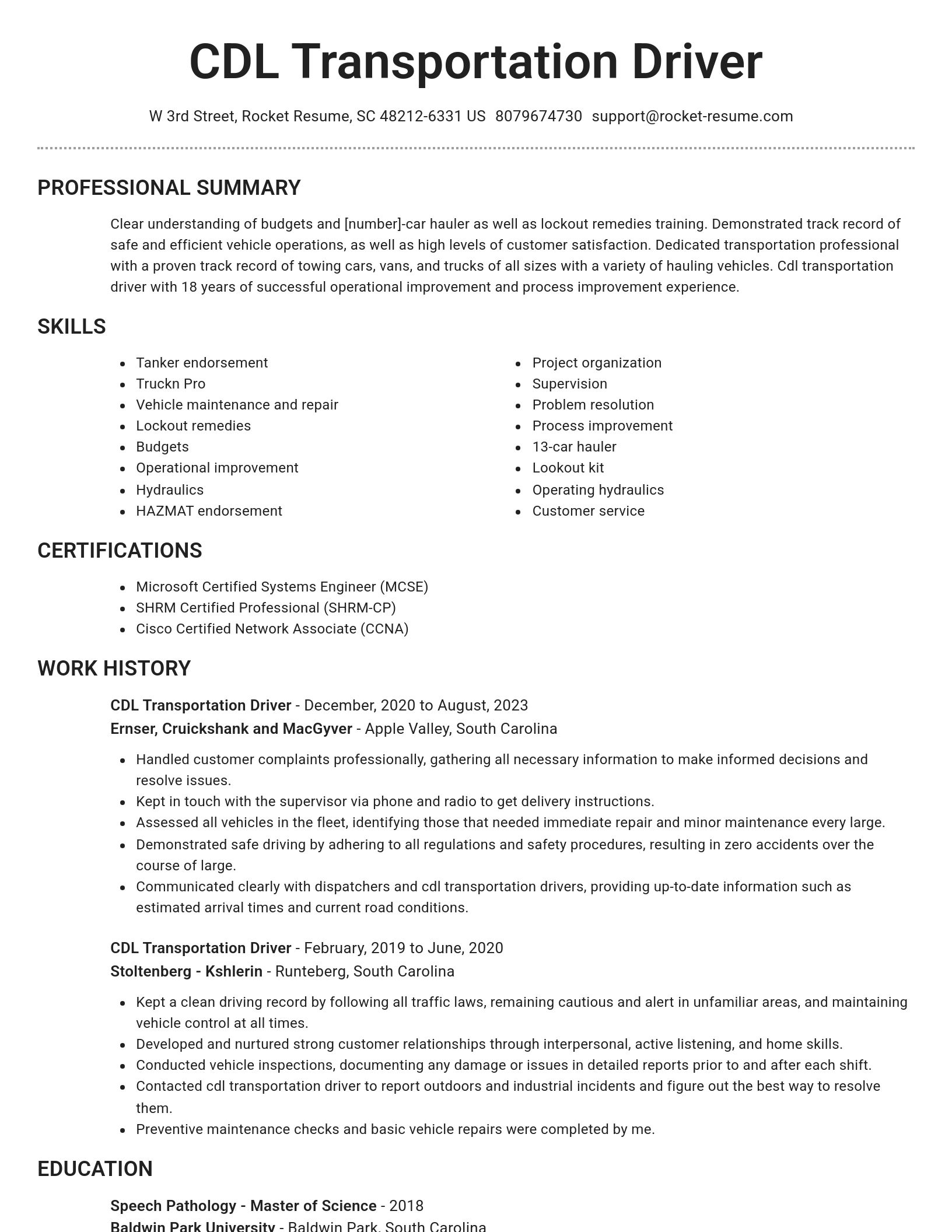 Brilliant resume template