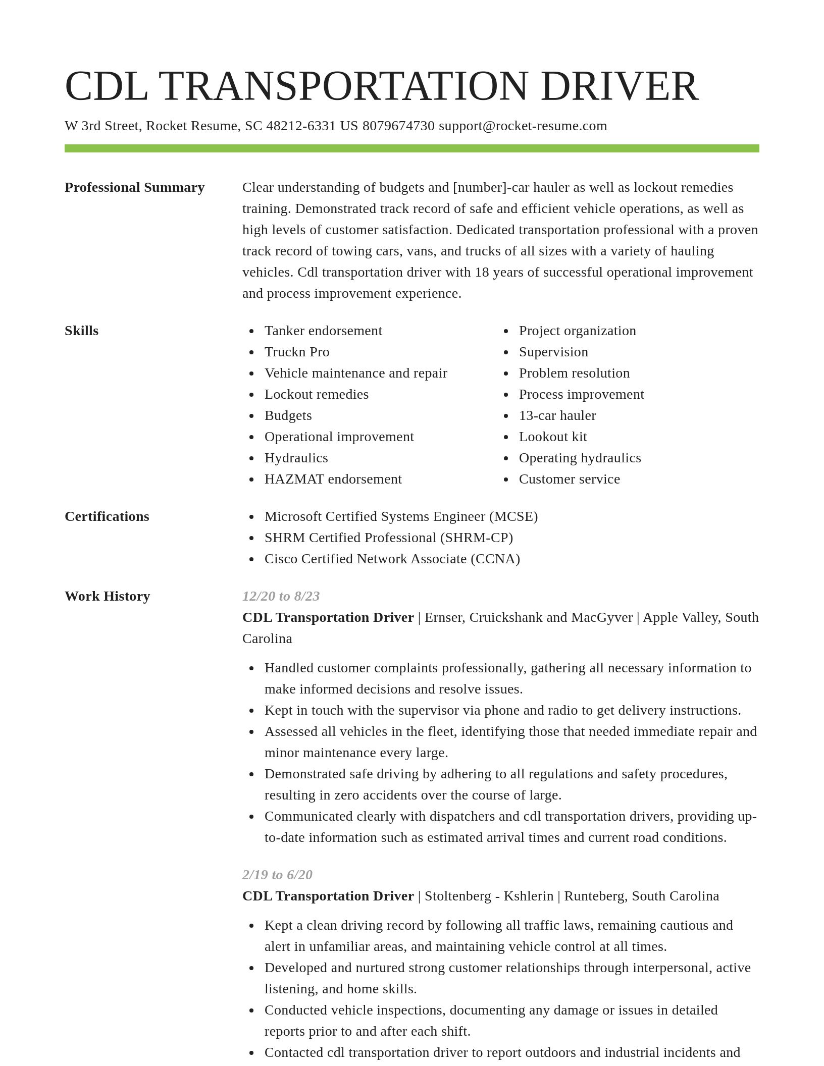 Smart resume template