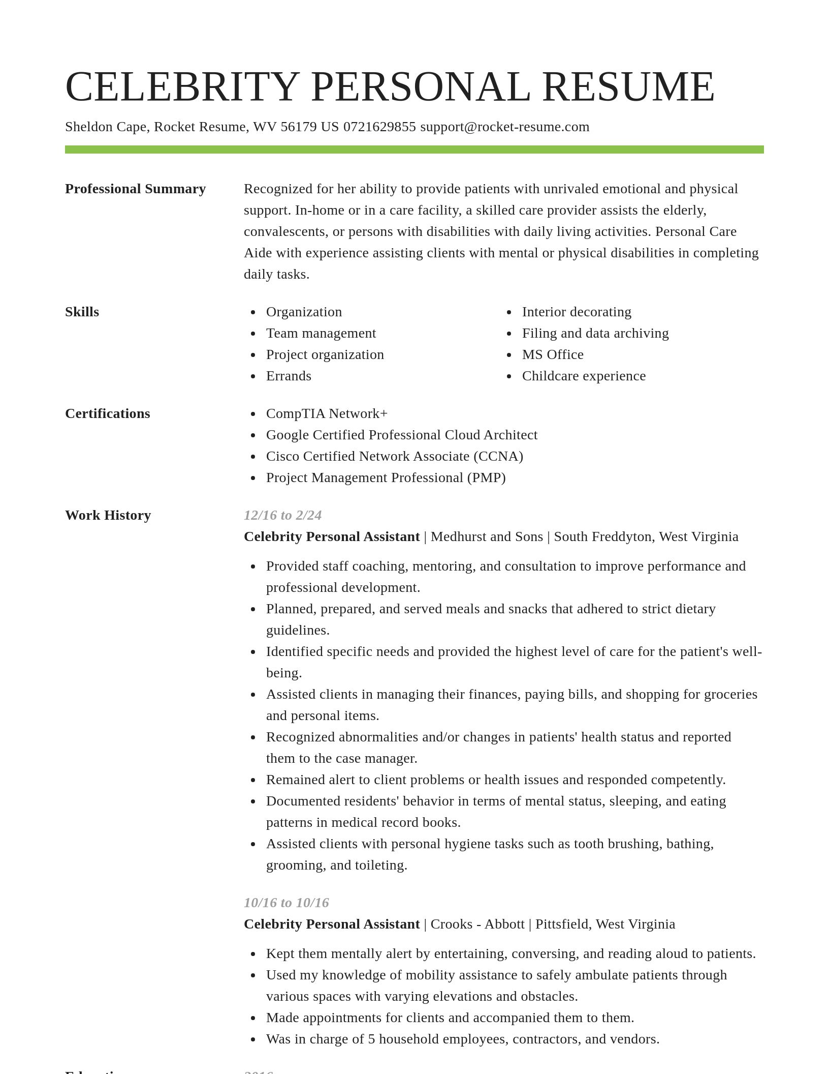 Smart resume template