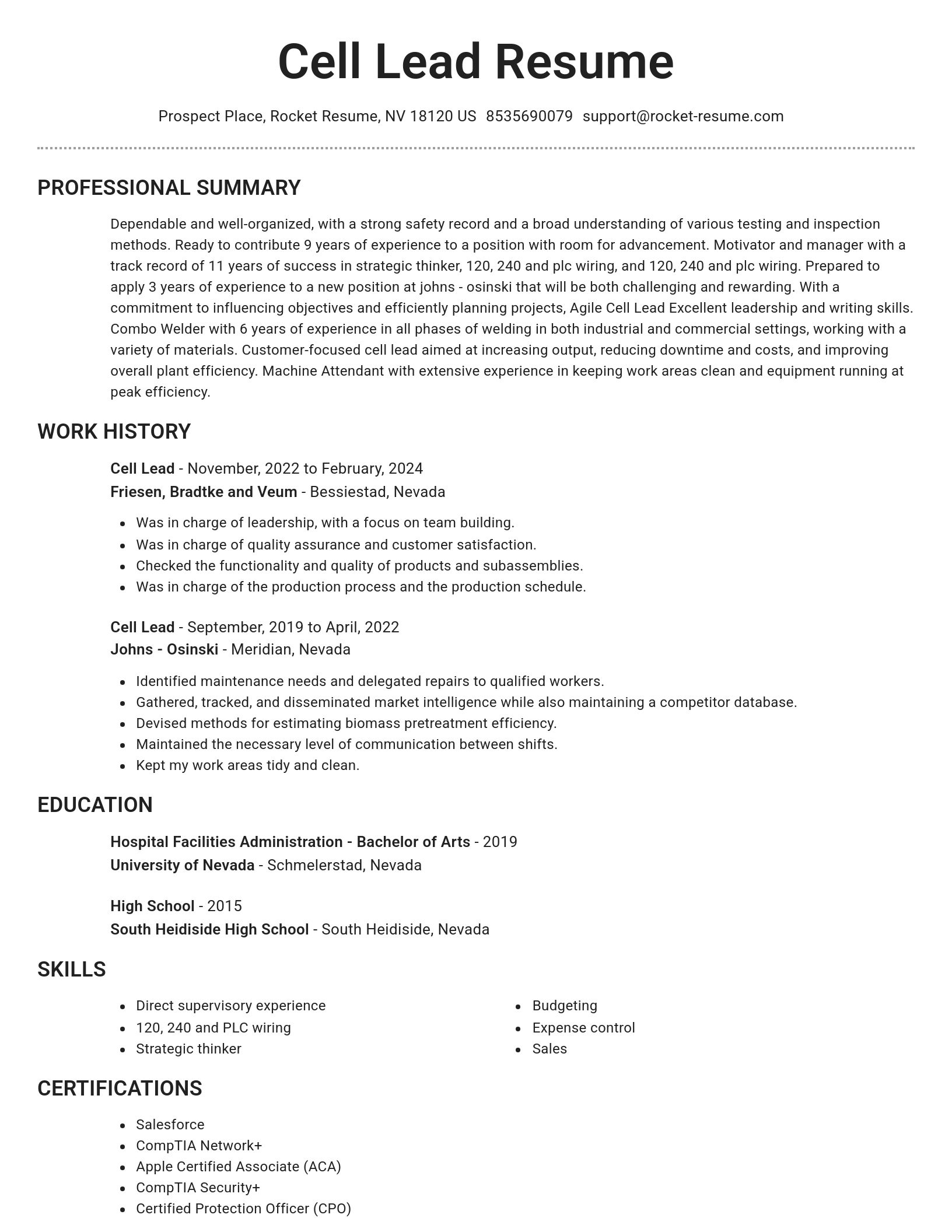 Brilliant resume template