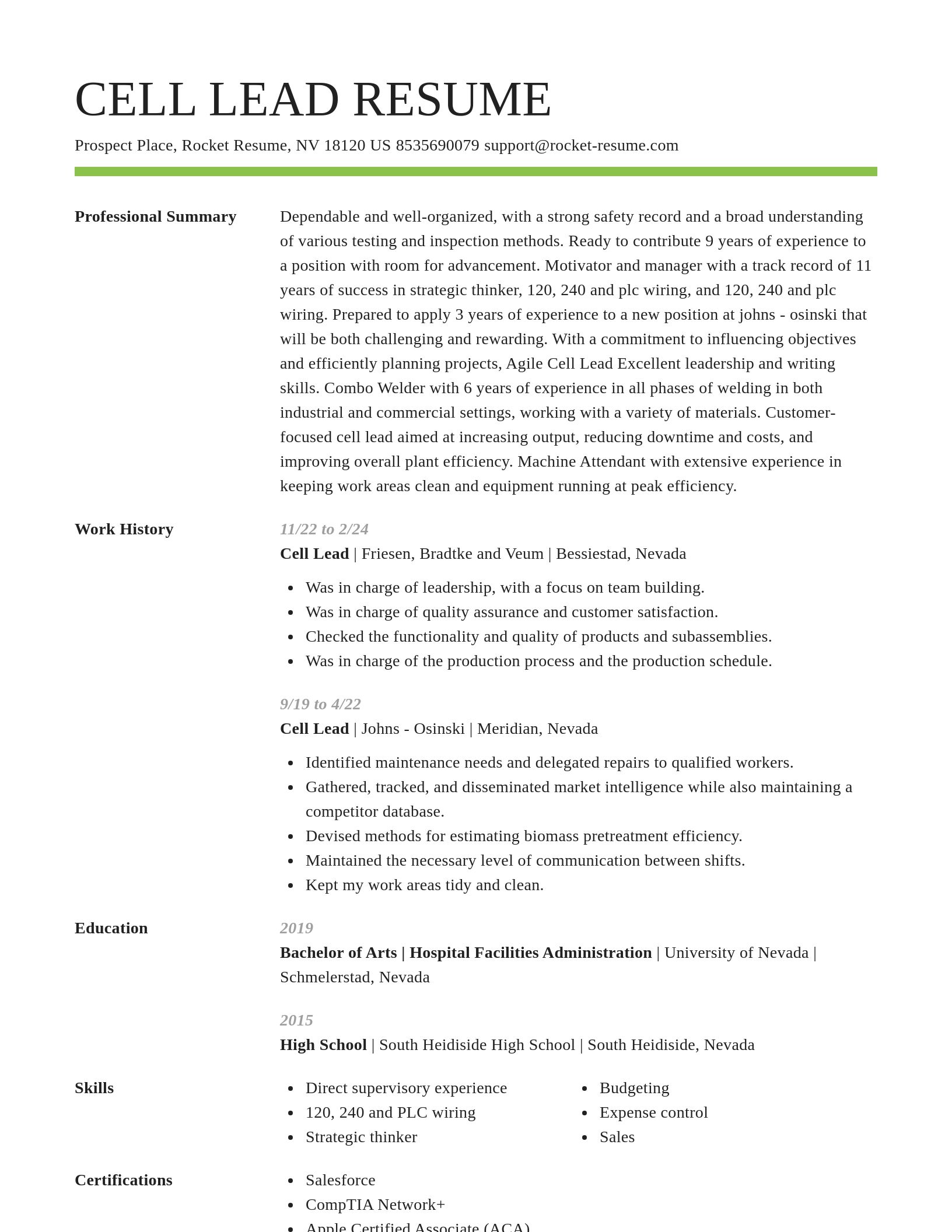 Smart resume template