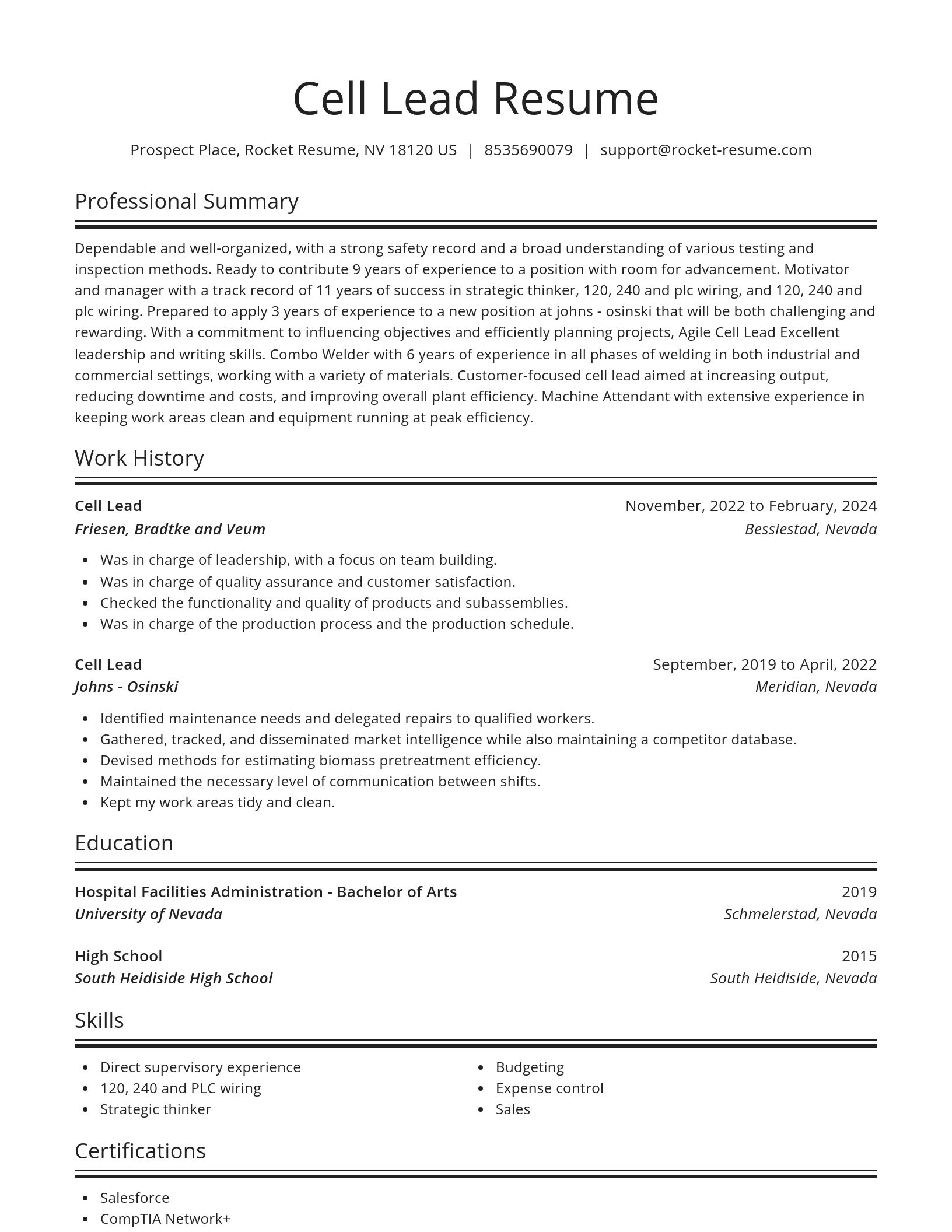 Spotlight resume template
