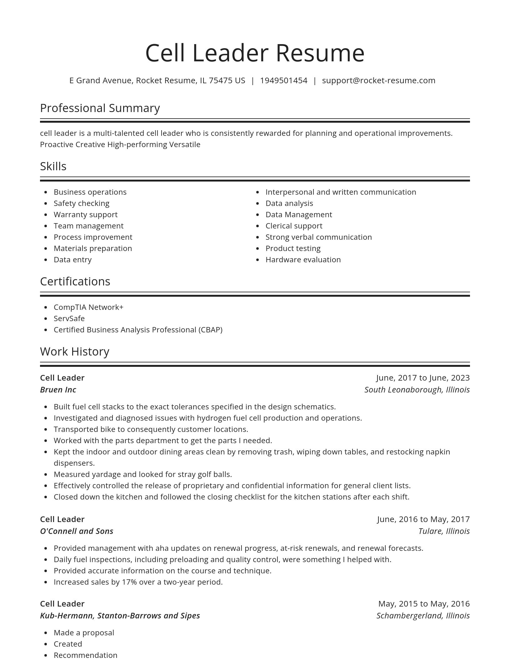 Spotlight resume template