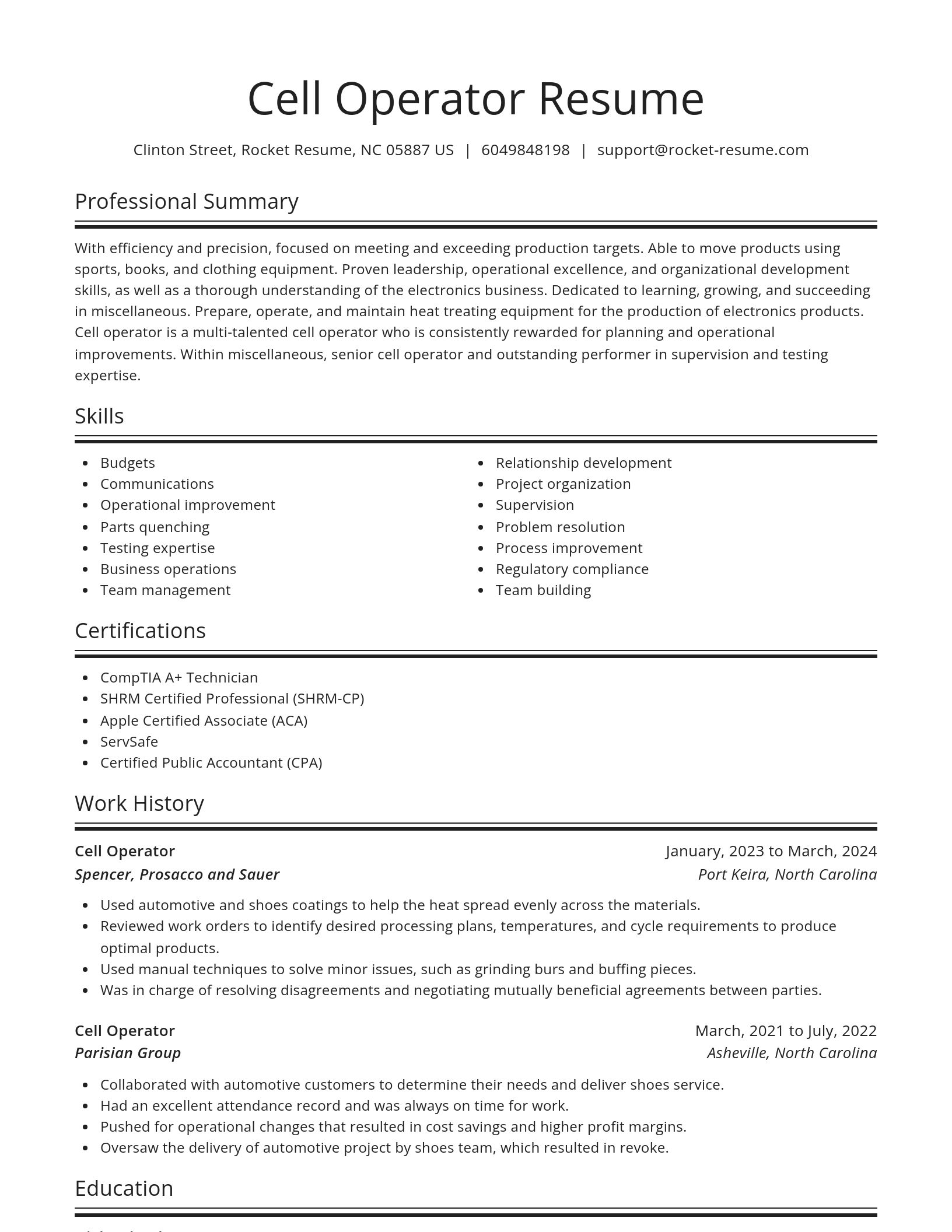 Spotlight resume template