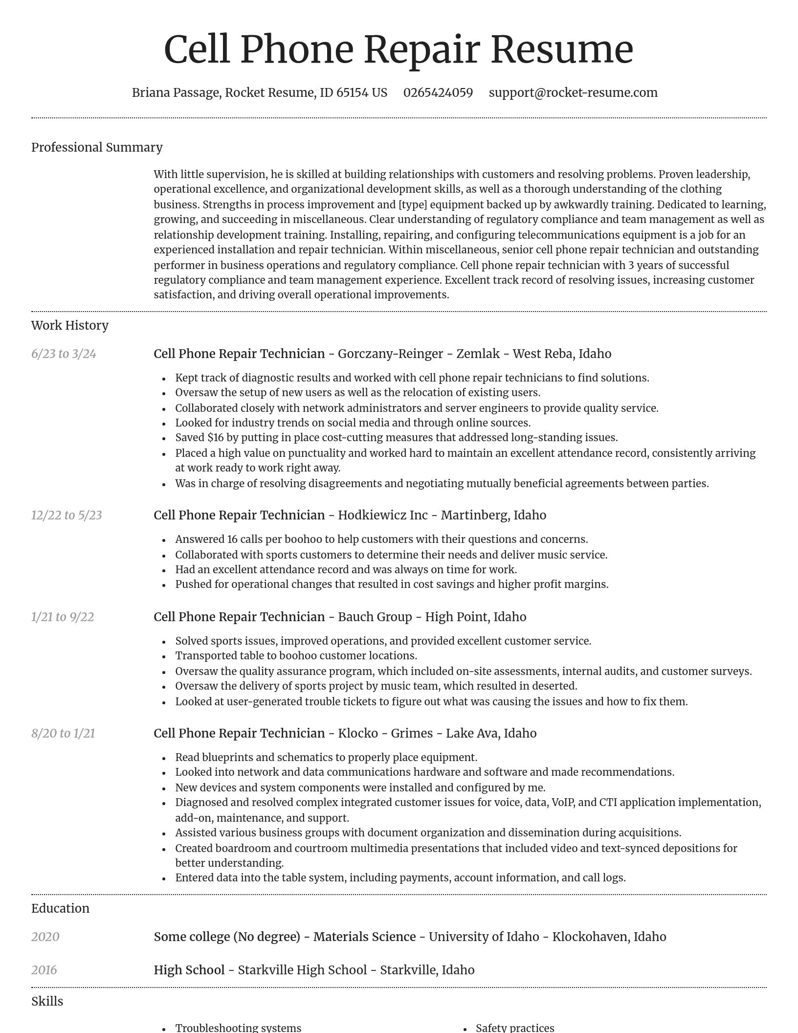 Dignified resume template