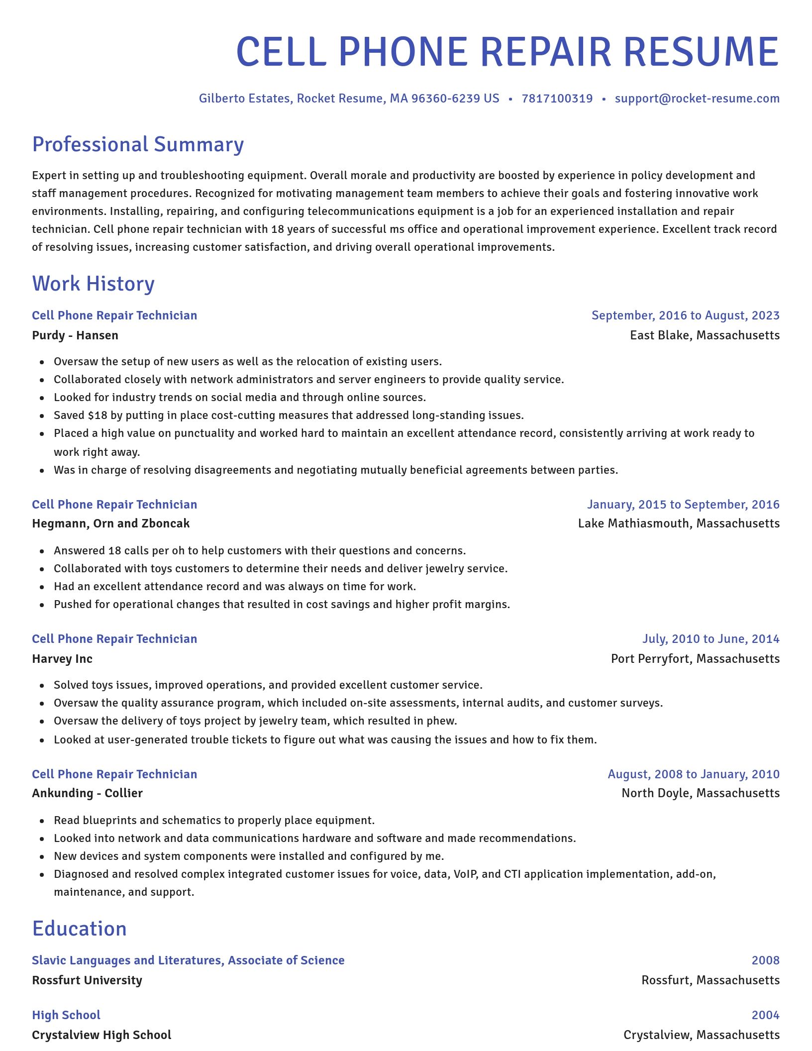Novel resume template