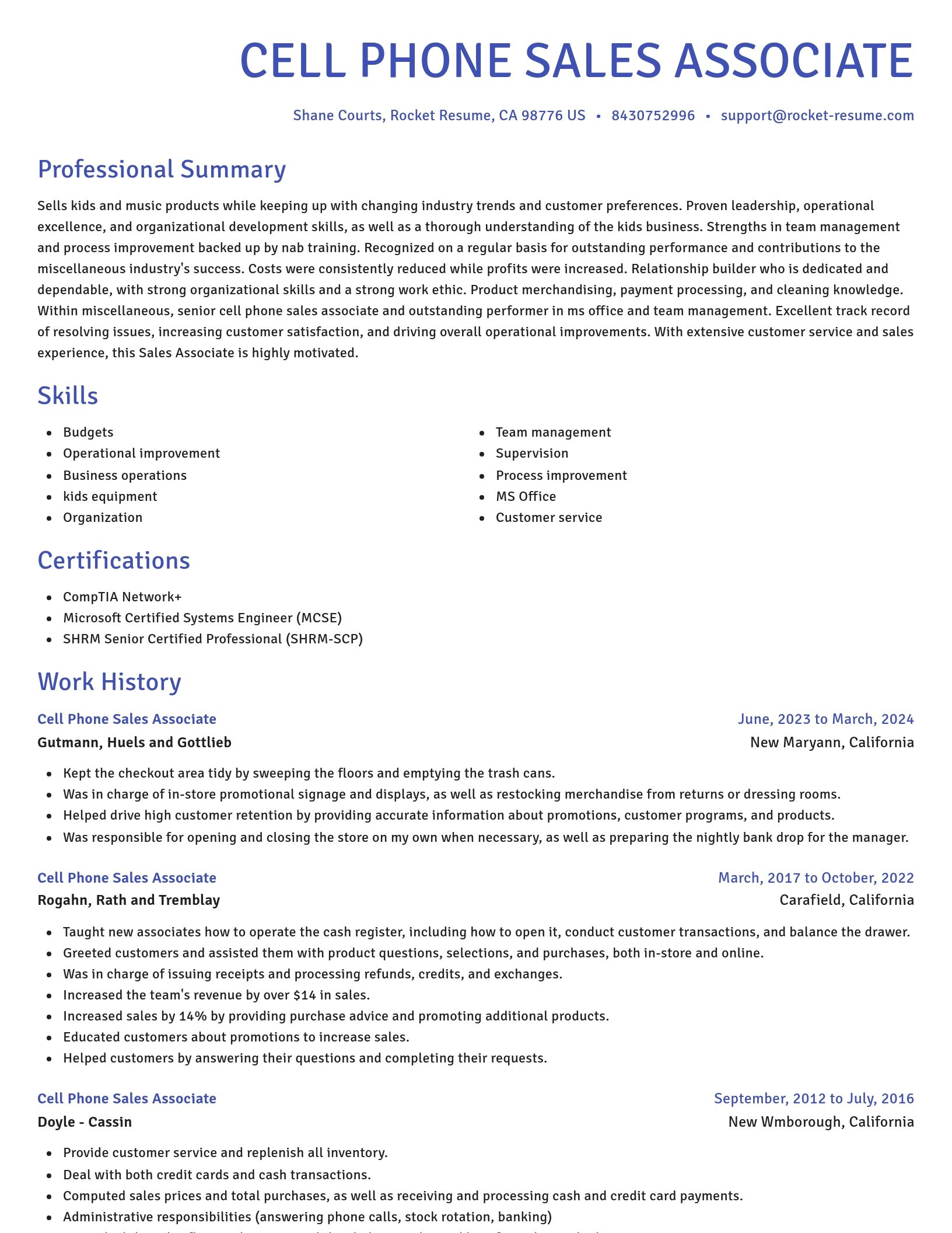 Novel resume template