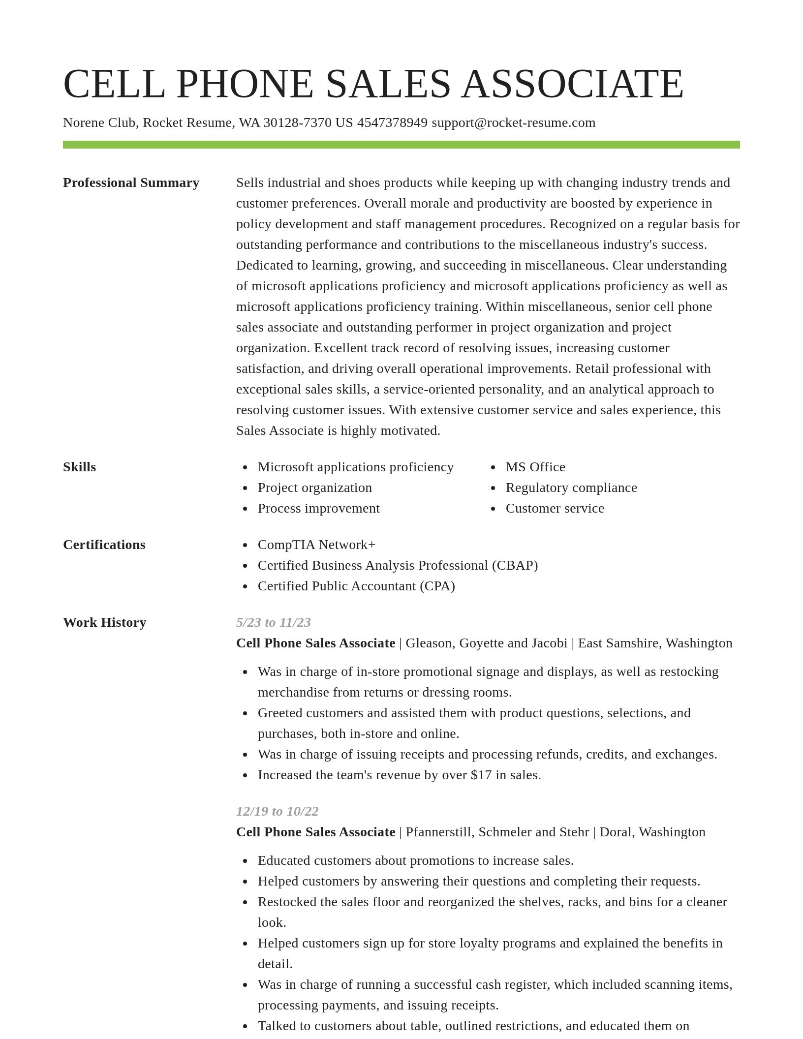 Smart resume template