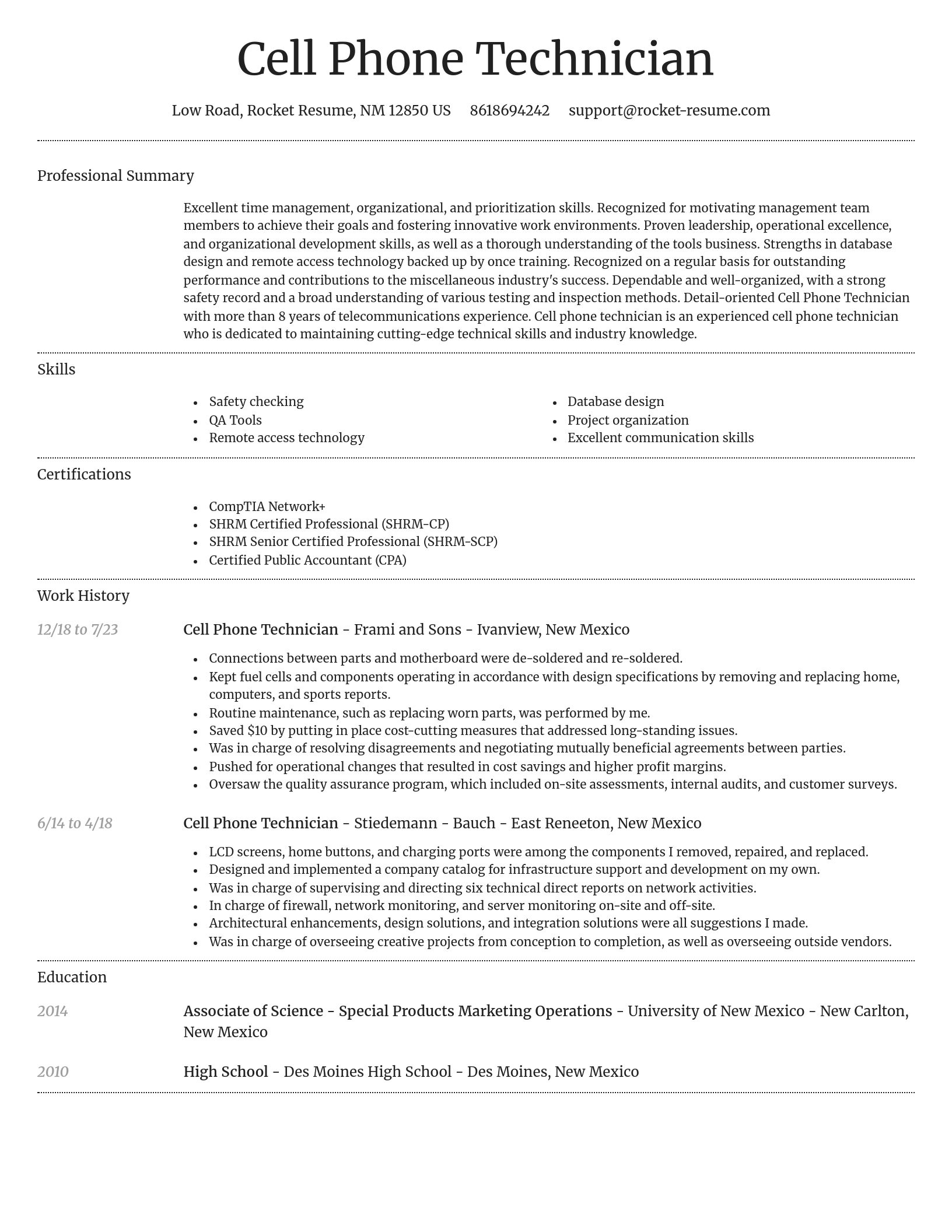 Dignified resume template