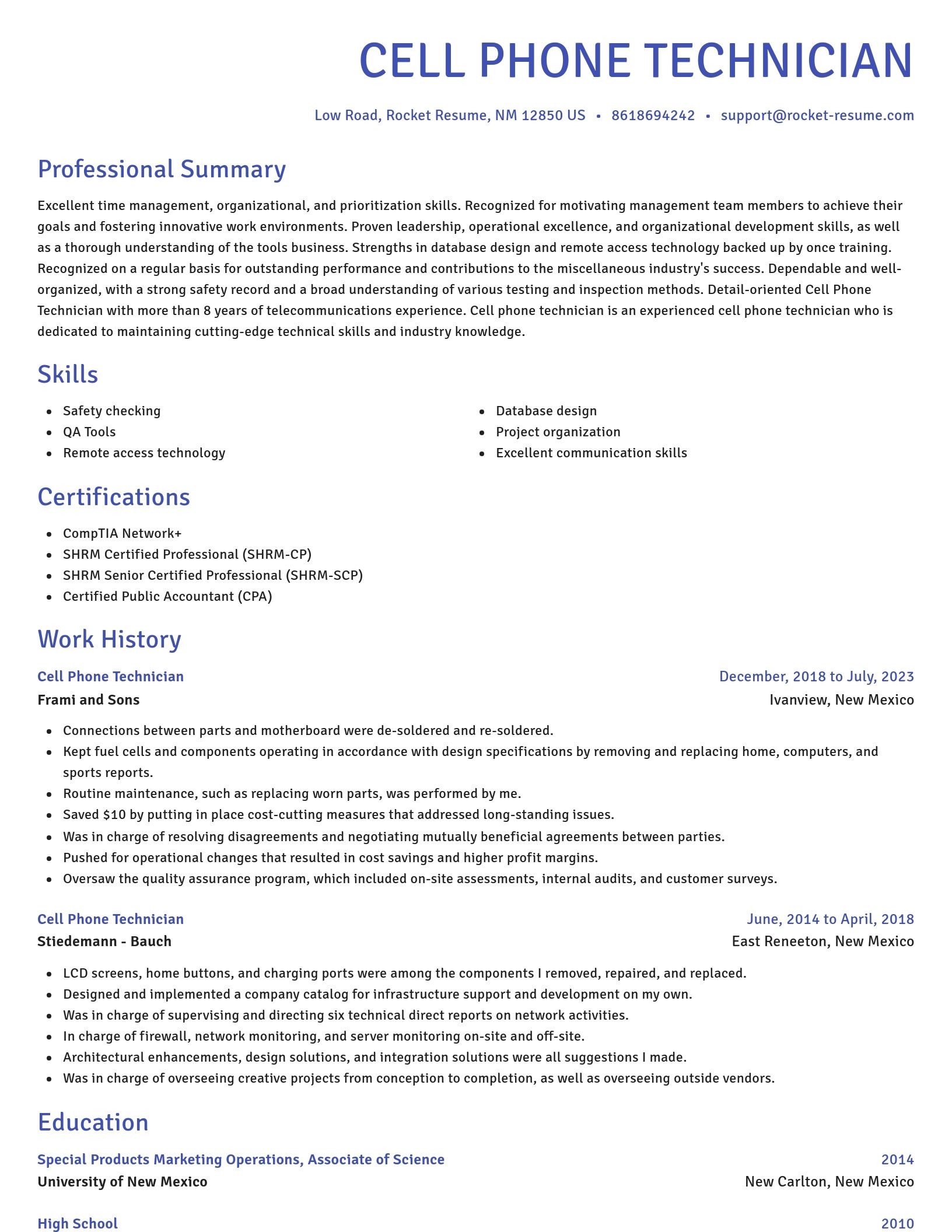 Novel resume template