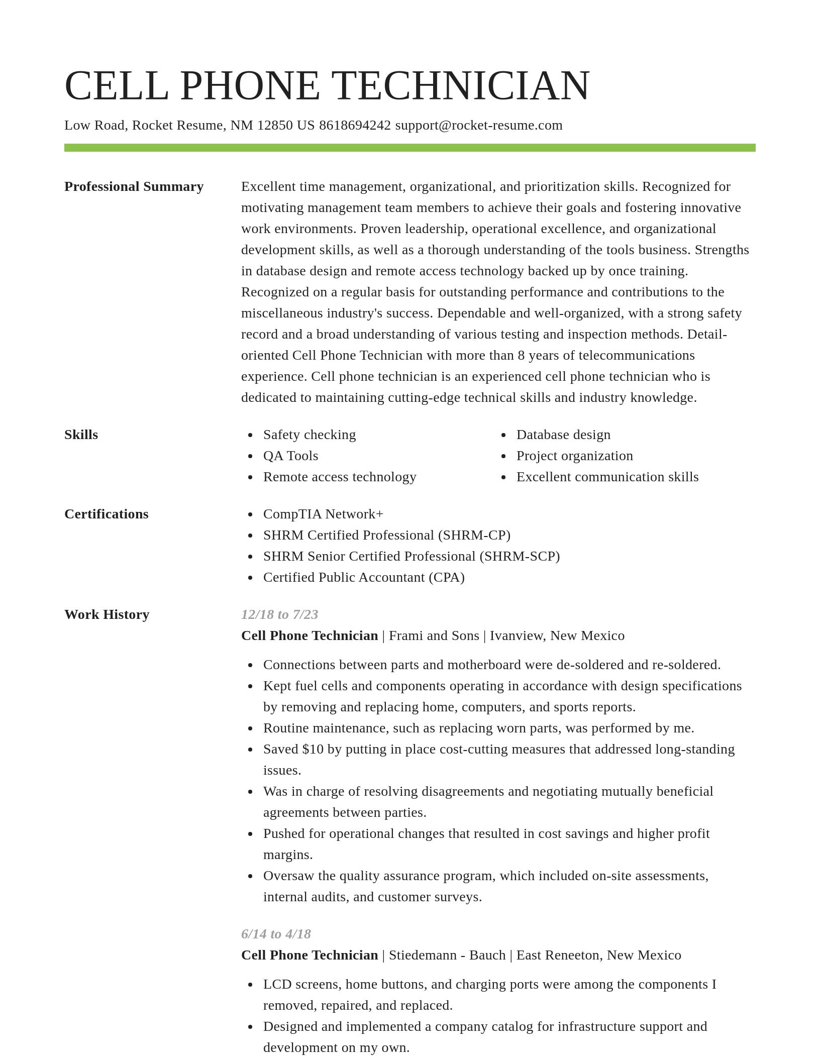 Smart resume template