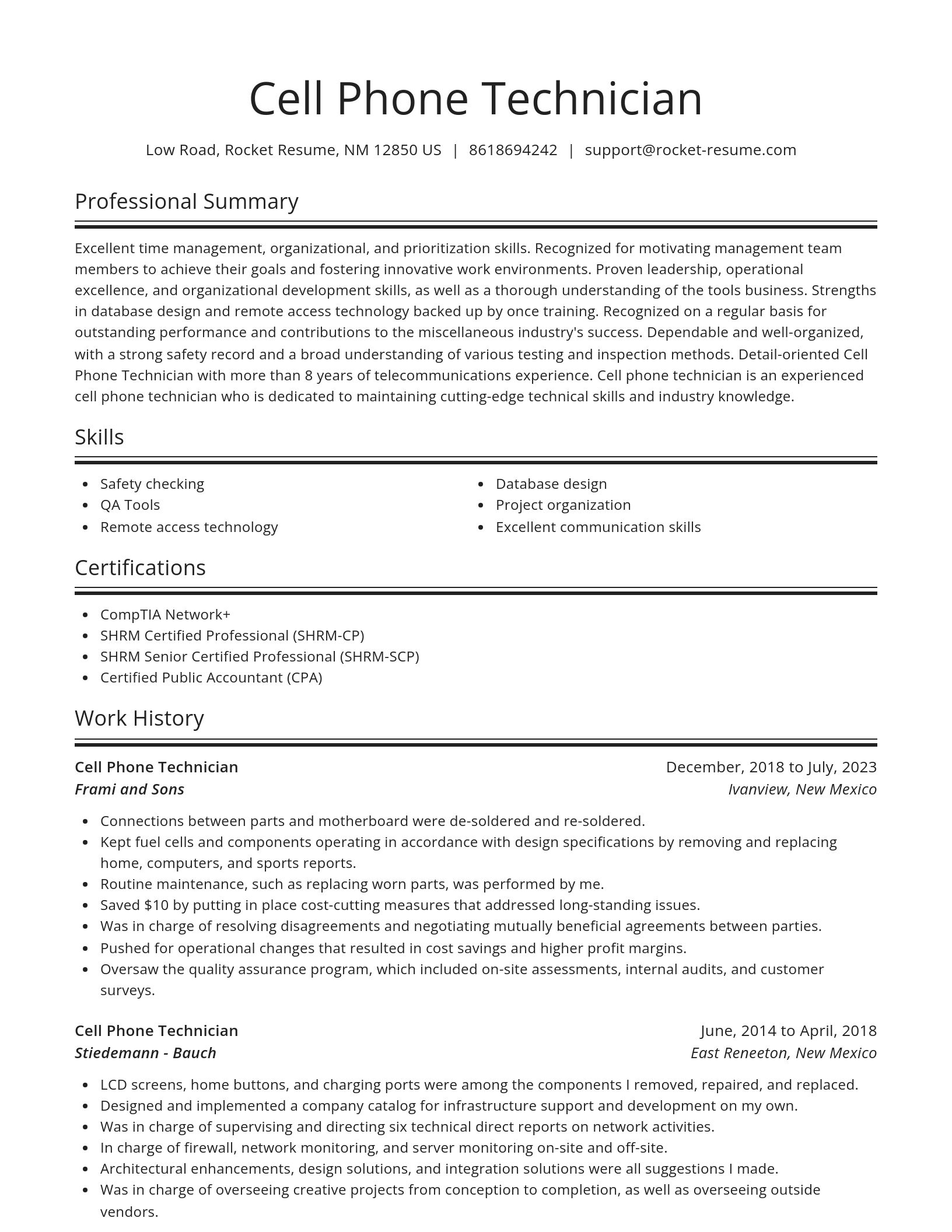 Spotlight resume template