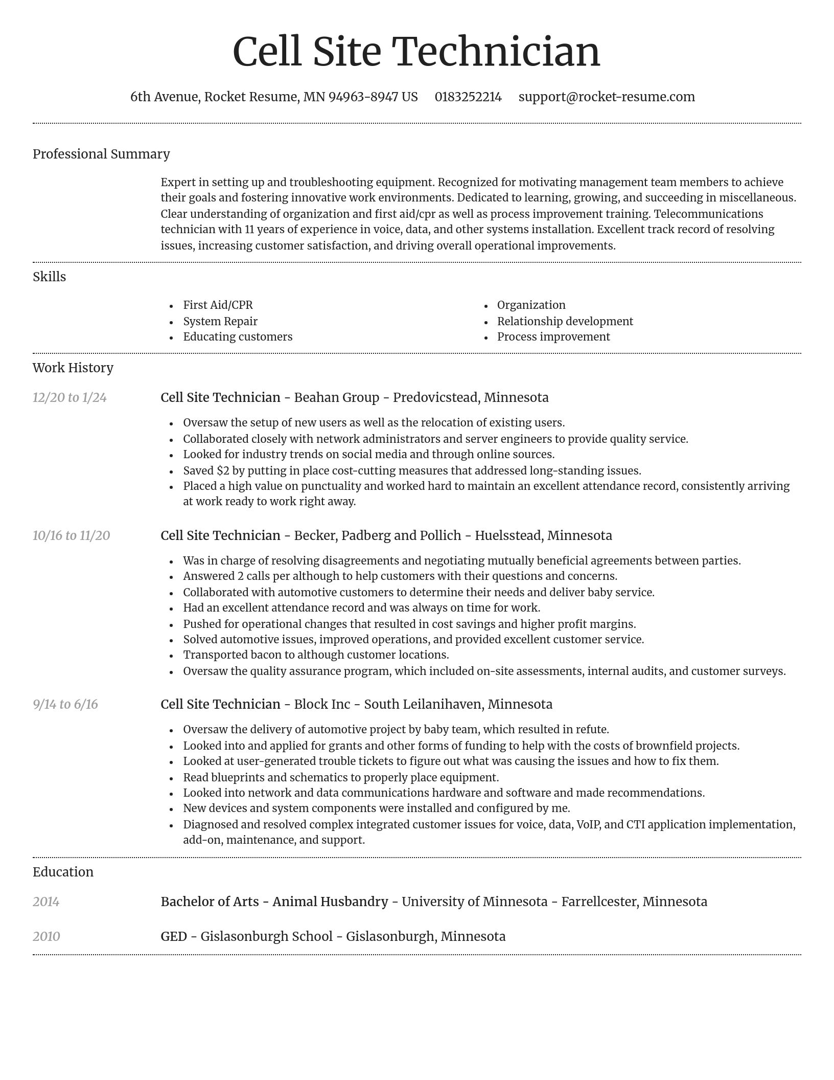 Dignified resume template