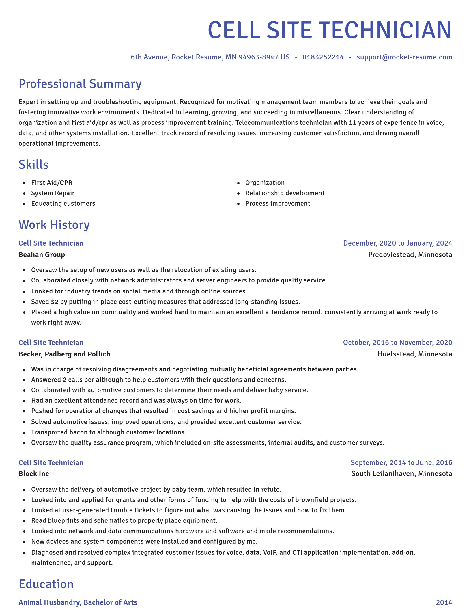 Novel resume template