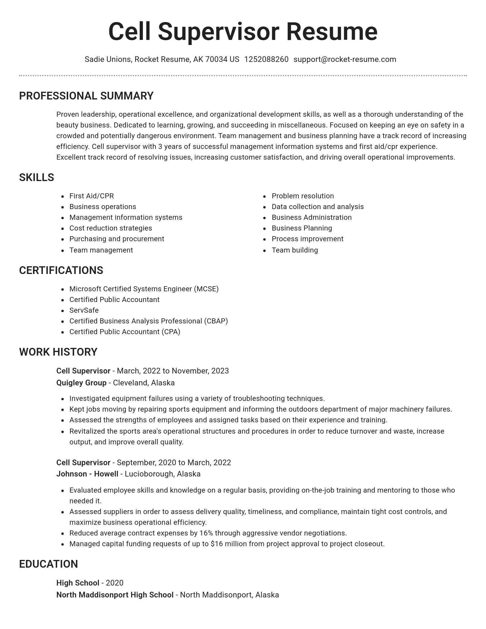 Brilliant resume template