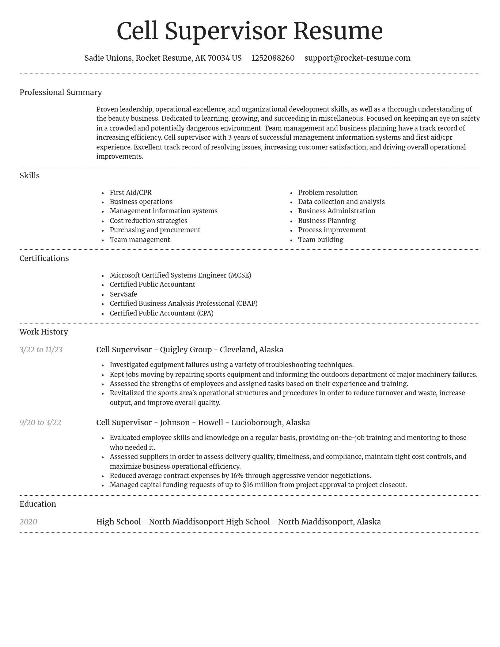Dignified resume template