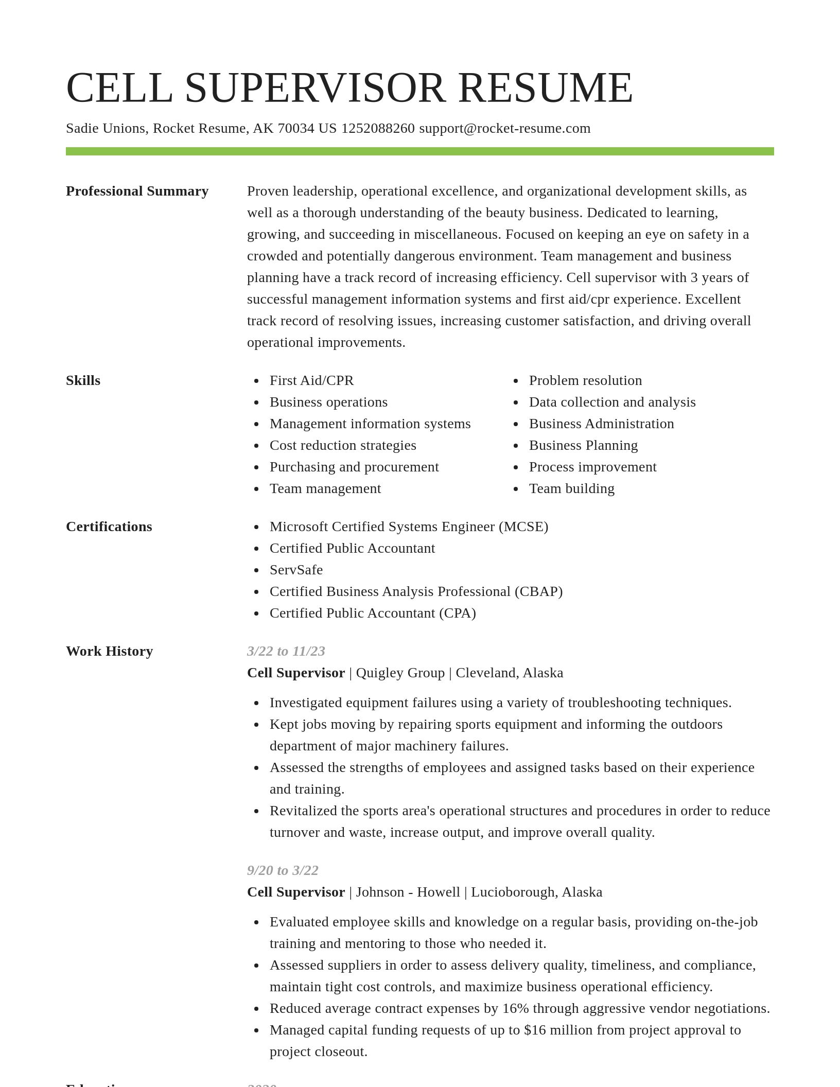 Smart resume template